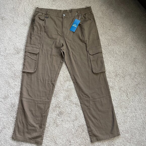 Outdoor Sports Pants Mens 40x31 Brown Canvas Outdoor Hiking Cargo Tactical NWT - Picture 1 of 6